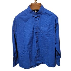 Ariat Men's Blue Western Geometric Aztec Style Button Down Shirt Size XL